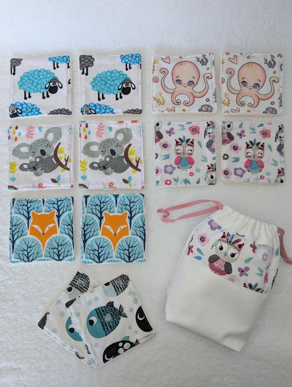 Jeu memory chouette rose