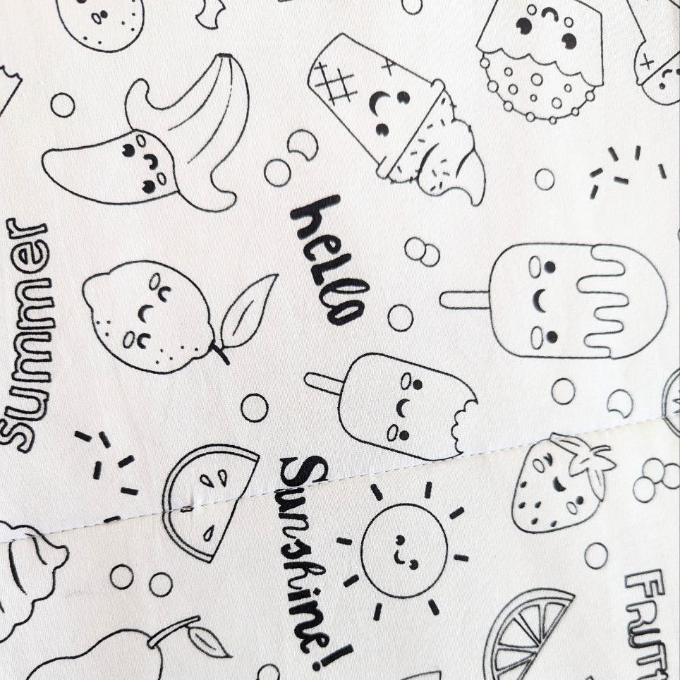 Coloriage fruit bleu Mzellafée lavable et personnalisable